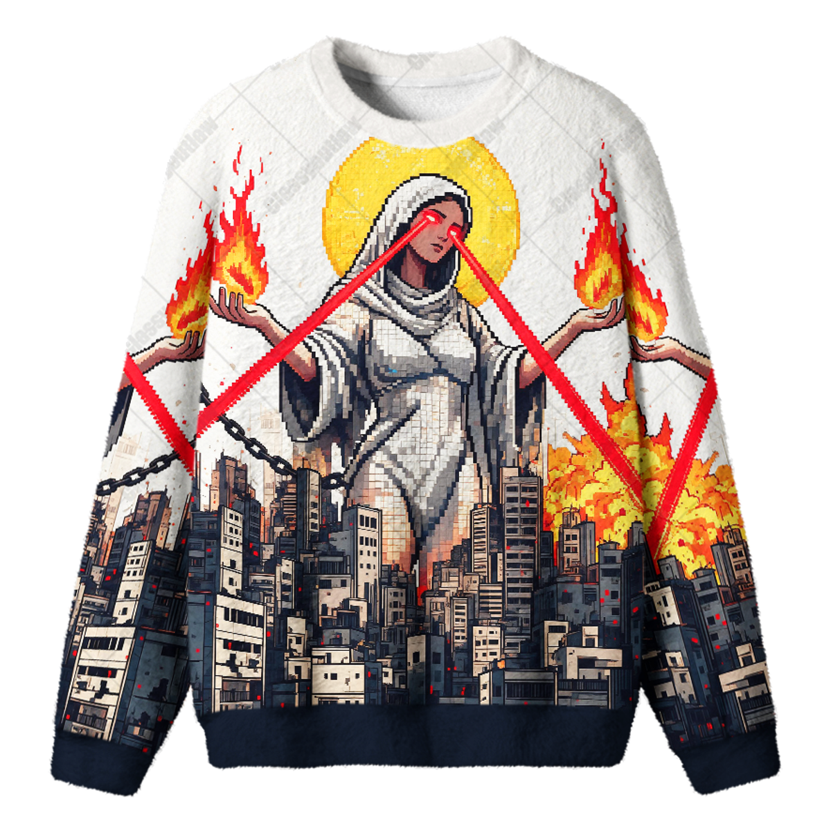 CITY RUINS UGLY CHRISTMAS SWEATSHIRT — image 1