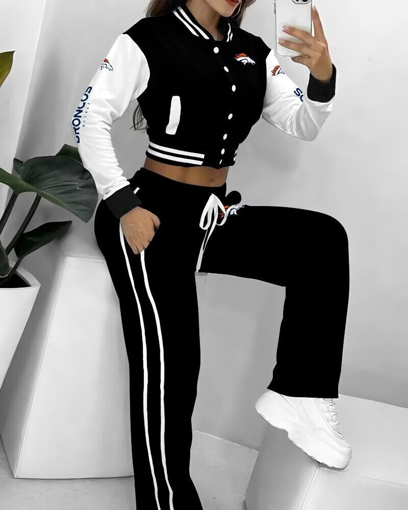 Denver Broncos 3D Printed Varsity Jacket Set