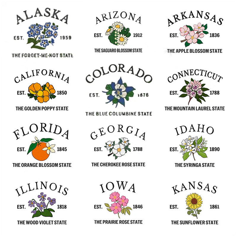 Custom Embroidered State Flower Sweatshirt
