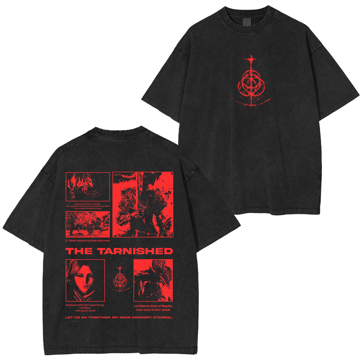 Dark Souls-Elden Ring Brutalism Vintage Washed Unisex T-Shirt