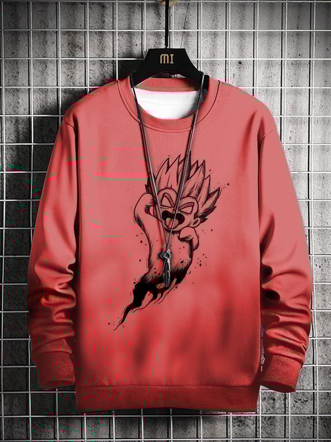 Men's Fashion Casual Anime Printed Sweatshirt