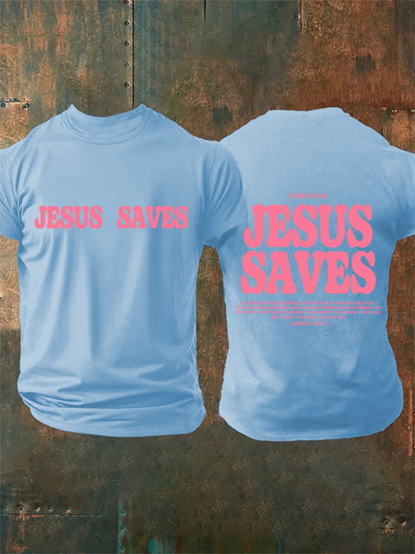 Men's Jesus saves Print T-Shirt