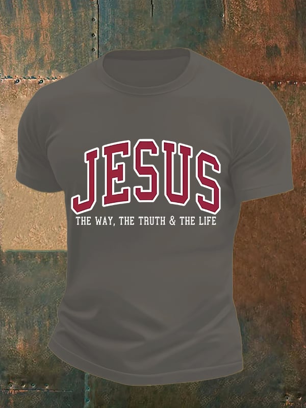 Men's JESUS THE WAY, THE TRUTH & THE LIFE printed T-shirt