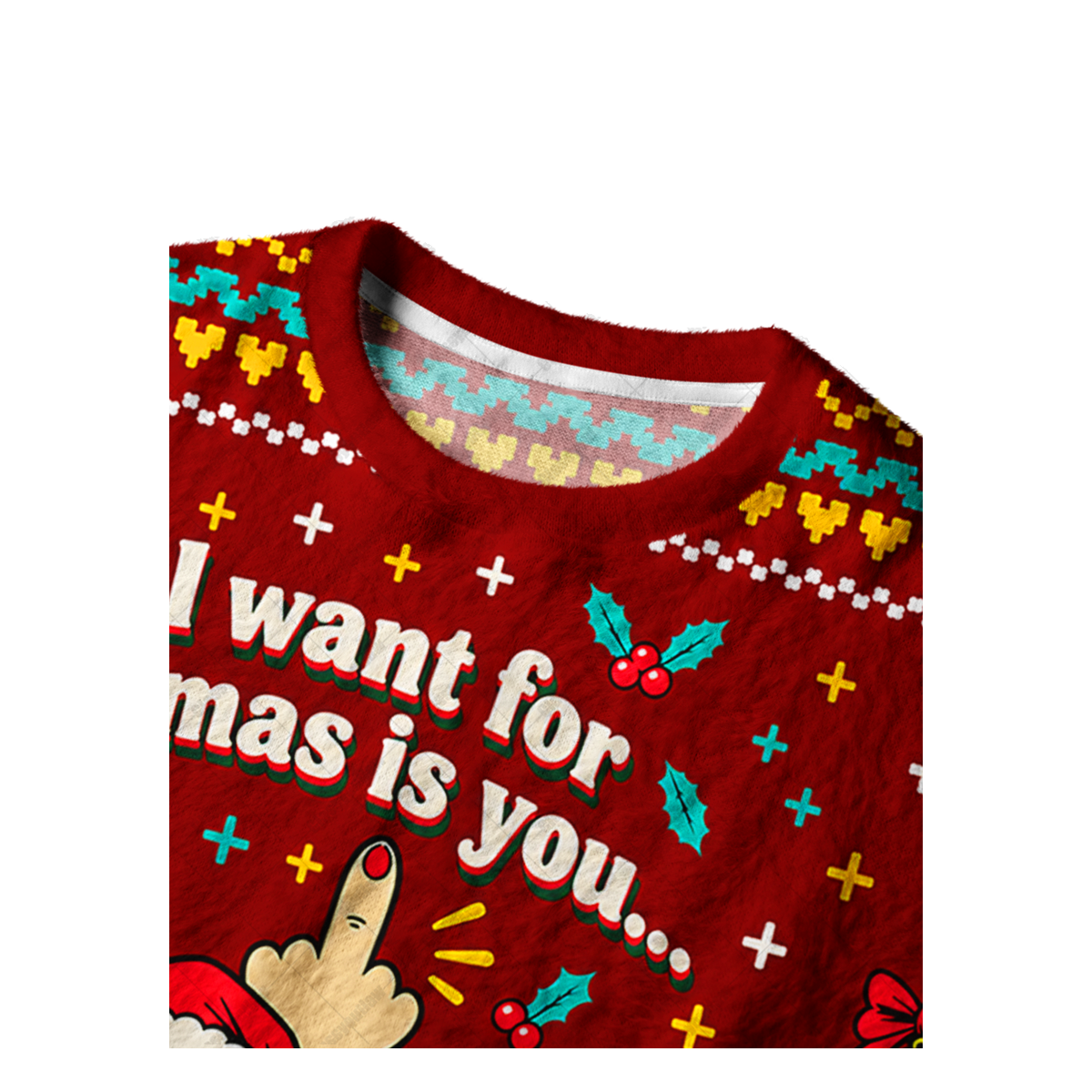 RUDE REINDEER UGLY CHRISTMAS SWEATSHIRT — image 3