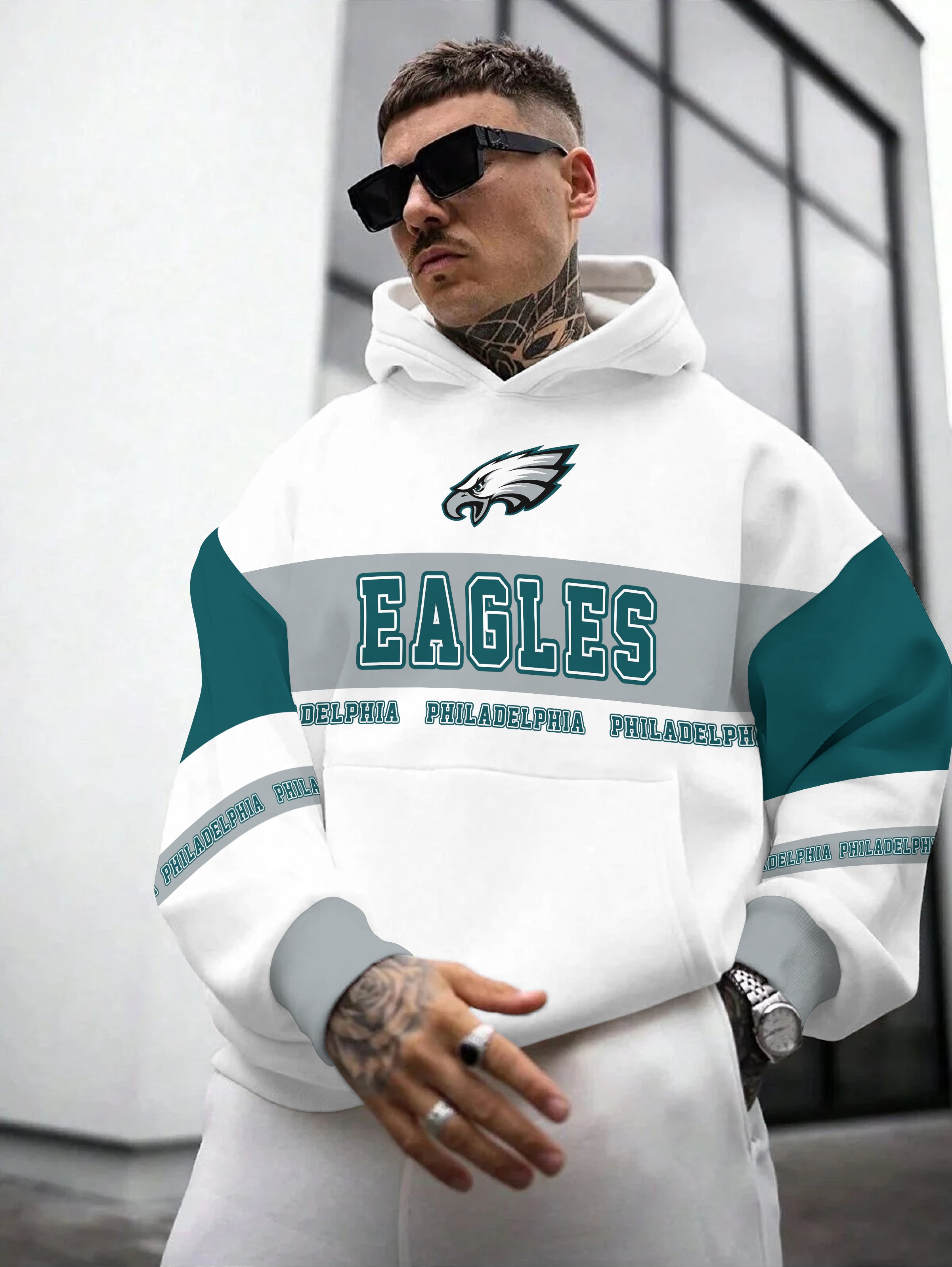 Philadelphia Eagles Printed Hooded Pocket Pullover Hoodie