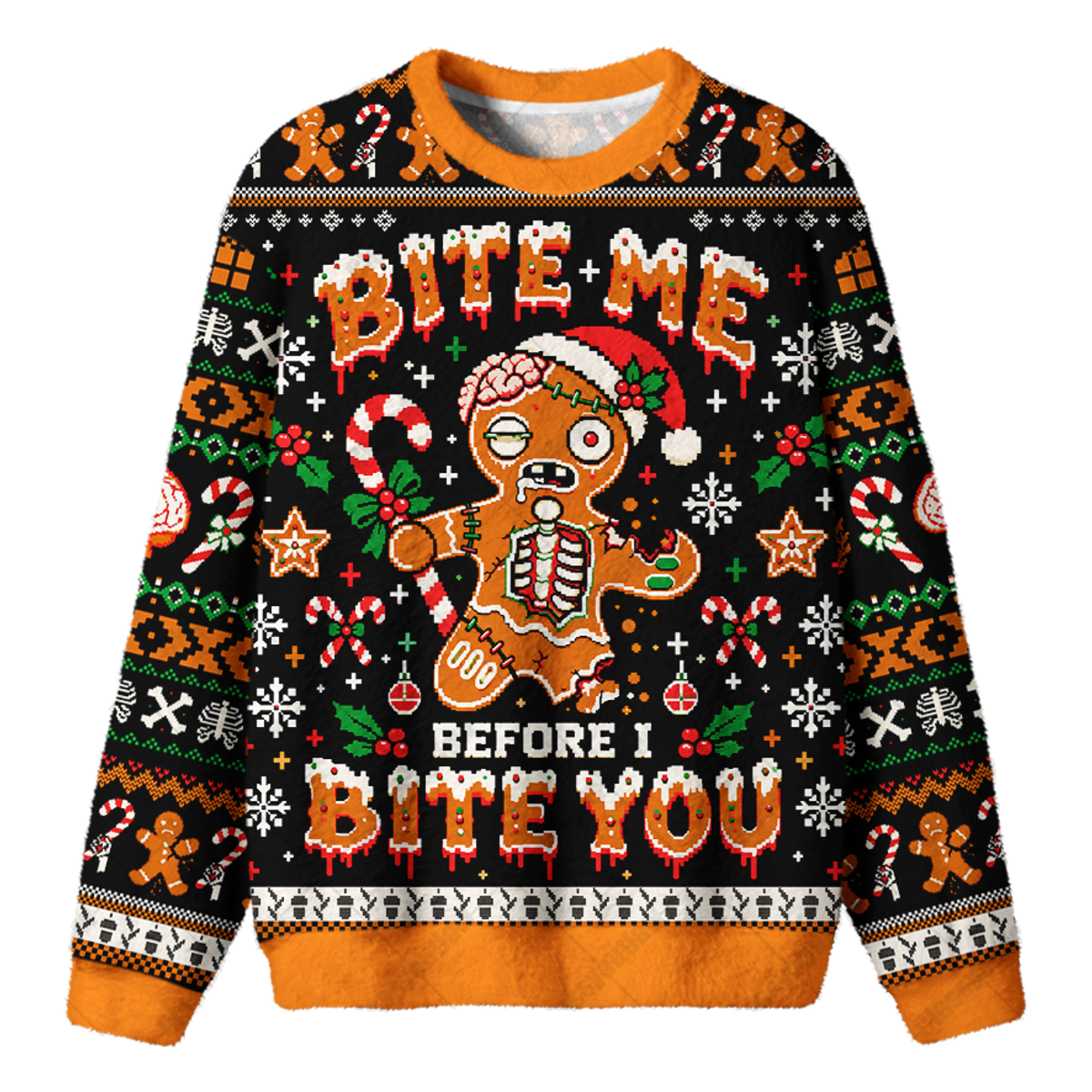 BITE ME UGLY CHRISTMAS SWEATSHIRT — image 1