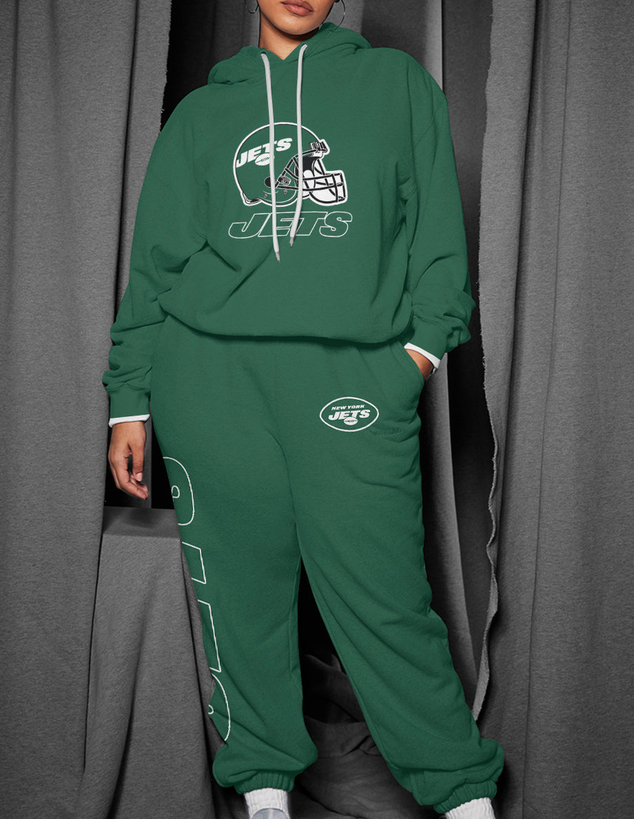 New York Jets 3D Printed Pullover Hoodie And Sweatpant 2pcs Tracksuits