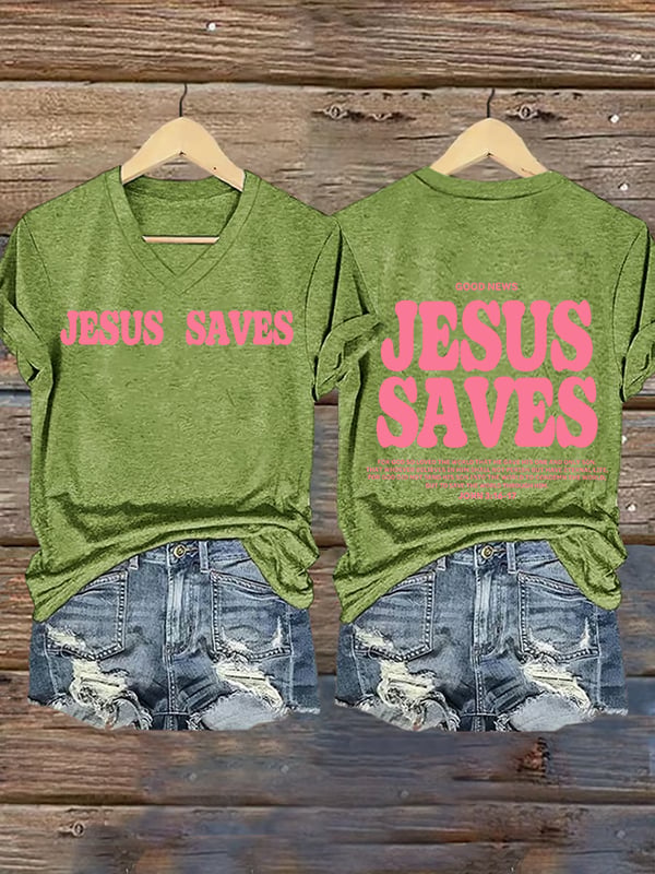 Women's Jesus saves Print T-Shirt