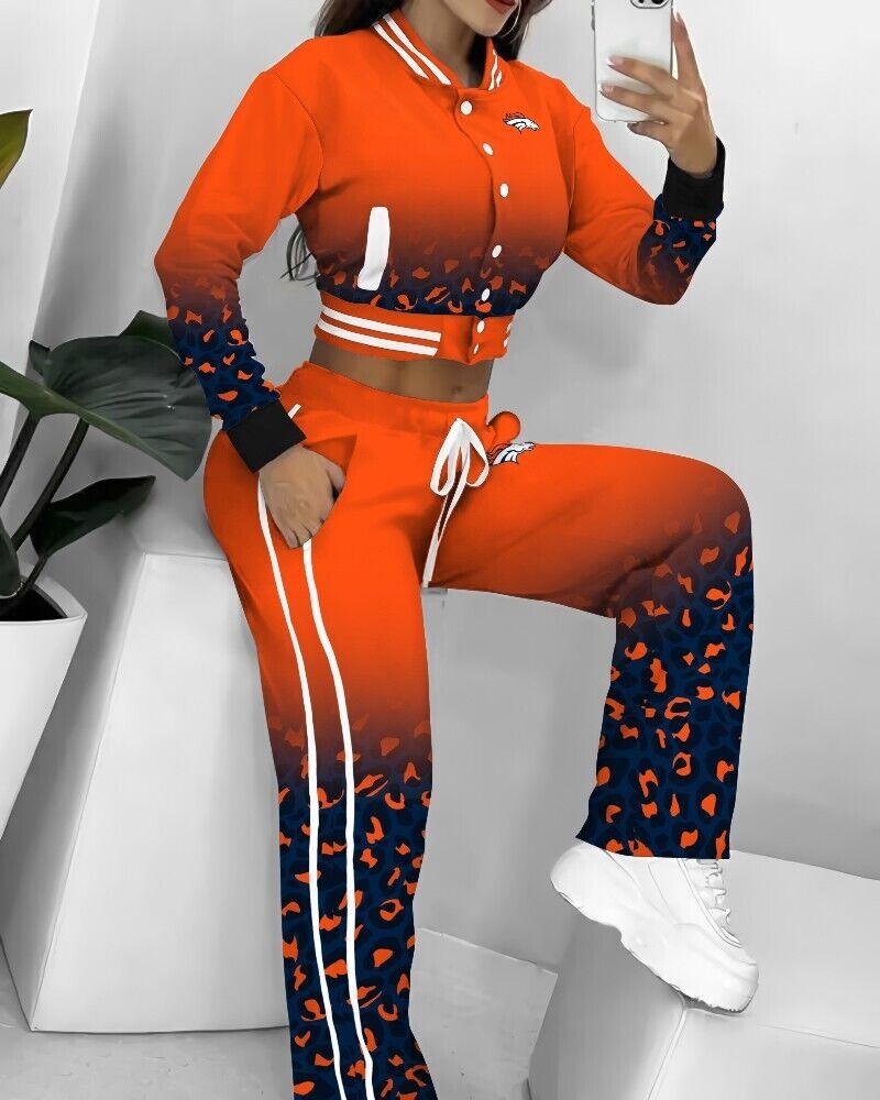 Denver Broncos 3D Printed Varsity Jacket Set