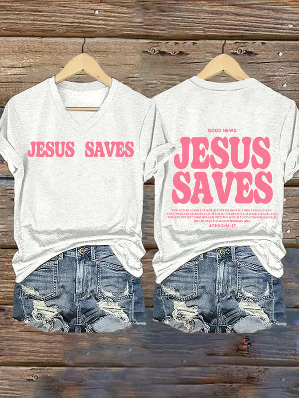 Women's Jesus saves Print T-Shirt
