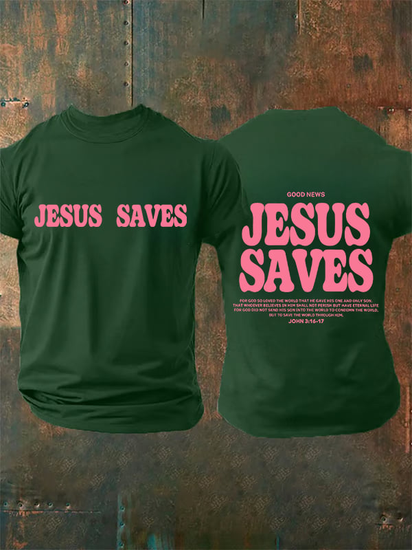 Men's Jesus saves Print T-Shirt