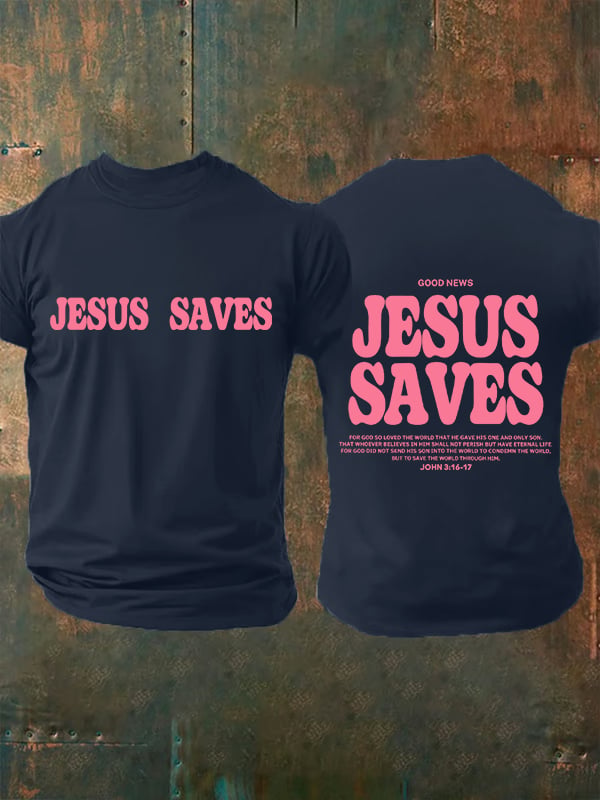 Men's Jesus saves Print T-Shirt