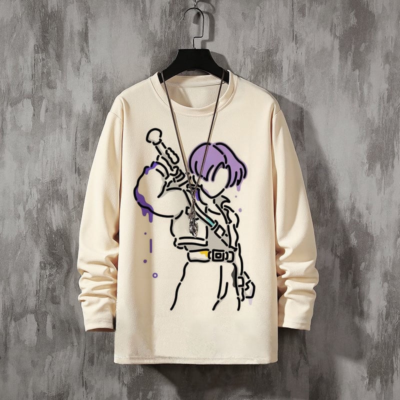 Men's Comic Printed Crew Neck Sweatshirt