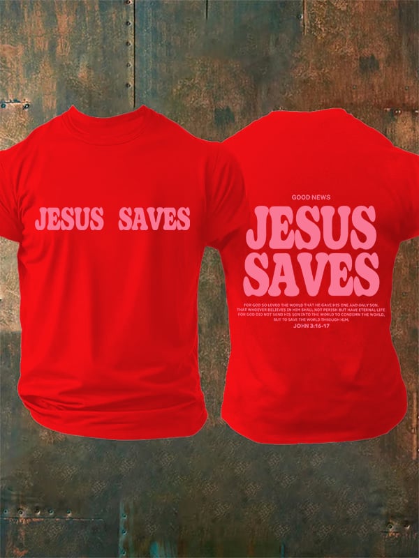 Men's Jesus saves Print T-Shirt