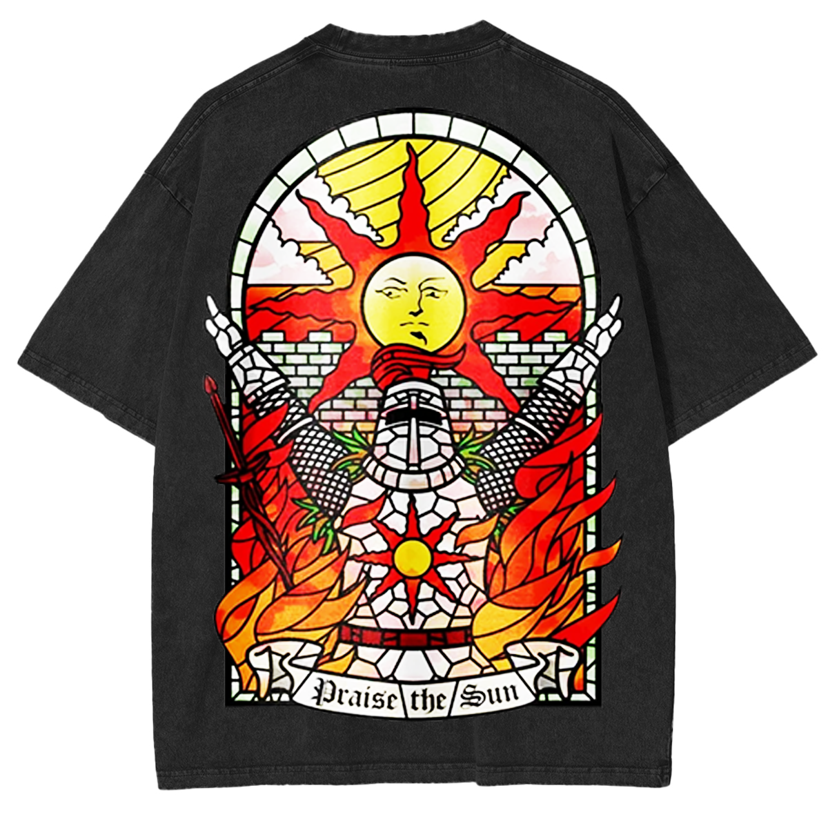 Praise the Sun Tarot Card Thank God Gaming Vintage Washed Unisex T-Shirt