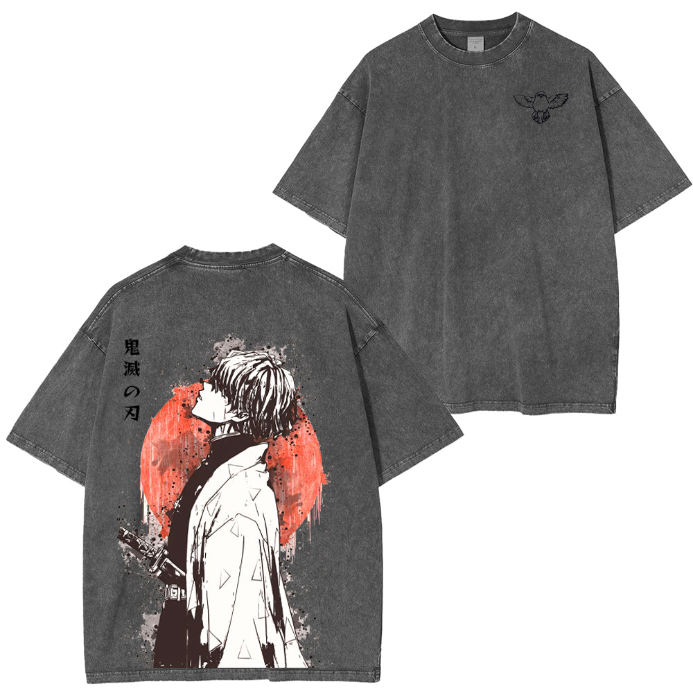 Zenitsu ,Demon Slayer Anime Unisex Washed T-Shirt