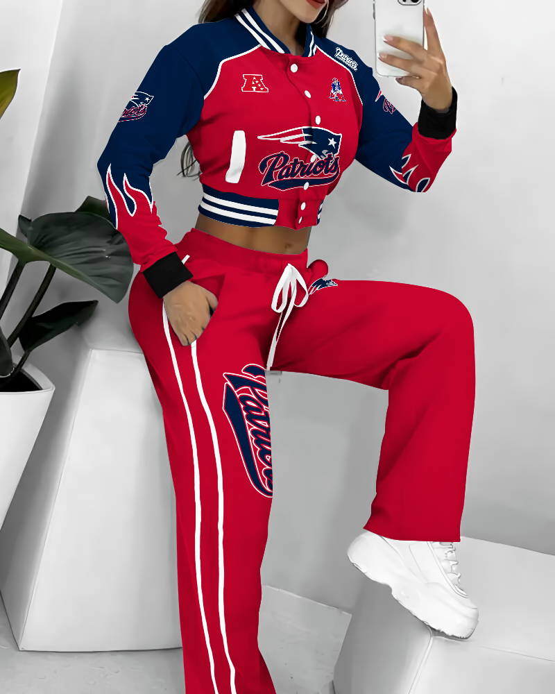 New England Patriots  3D Printed Varsity Jacket Set