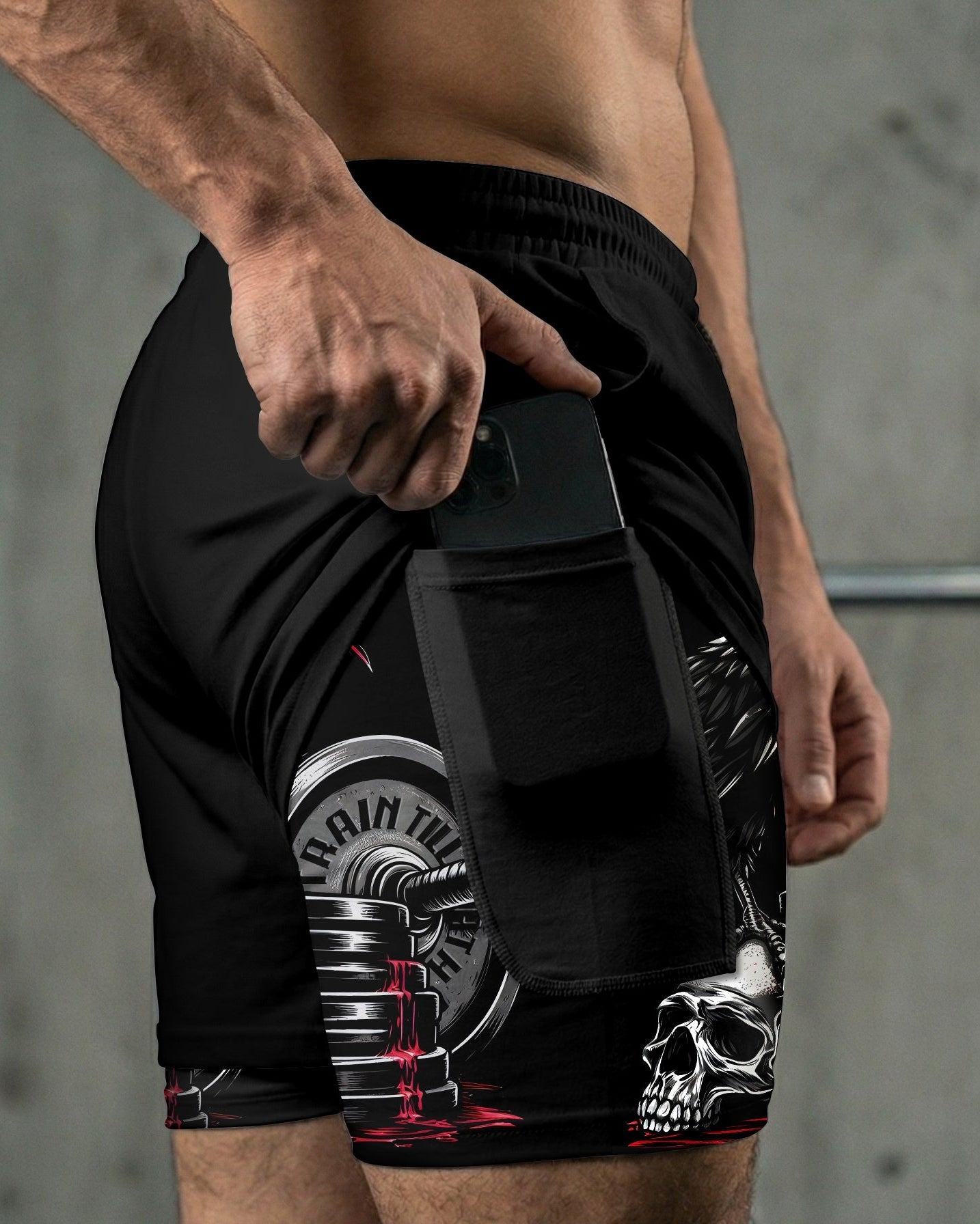 Train Till Death 2 in 1 Training Gym Shorts 11493