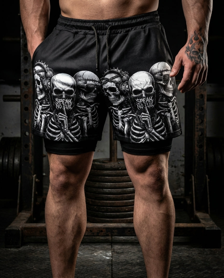 See No Evil, Hear No Evil, Speak No Evil Performance Shorts Breathable 11511