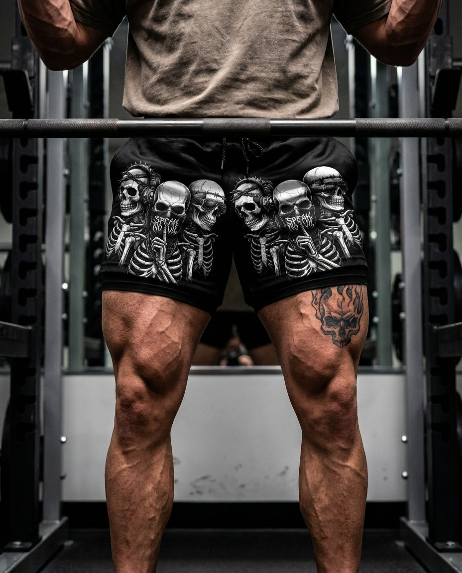 See No Evil, Hear No Evil, Speak No Evil Performance Shorts Breathable 11511