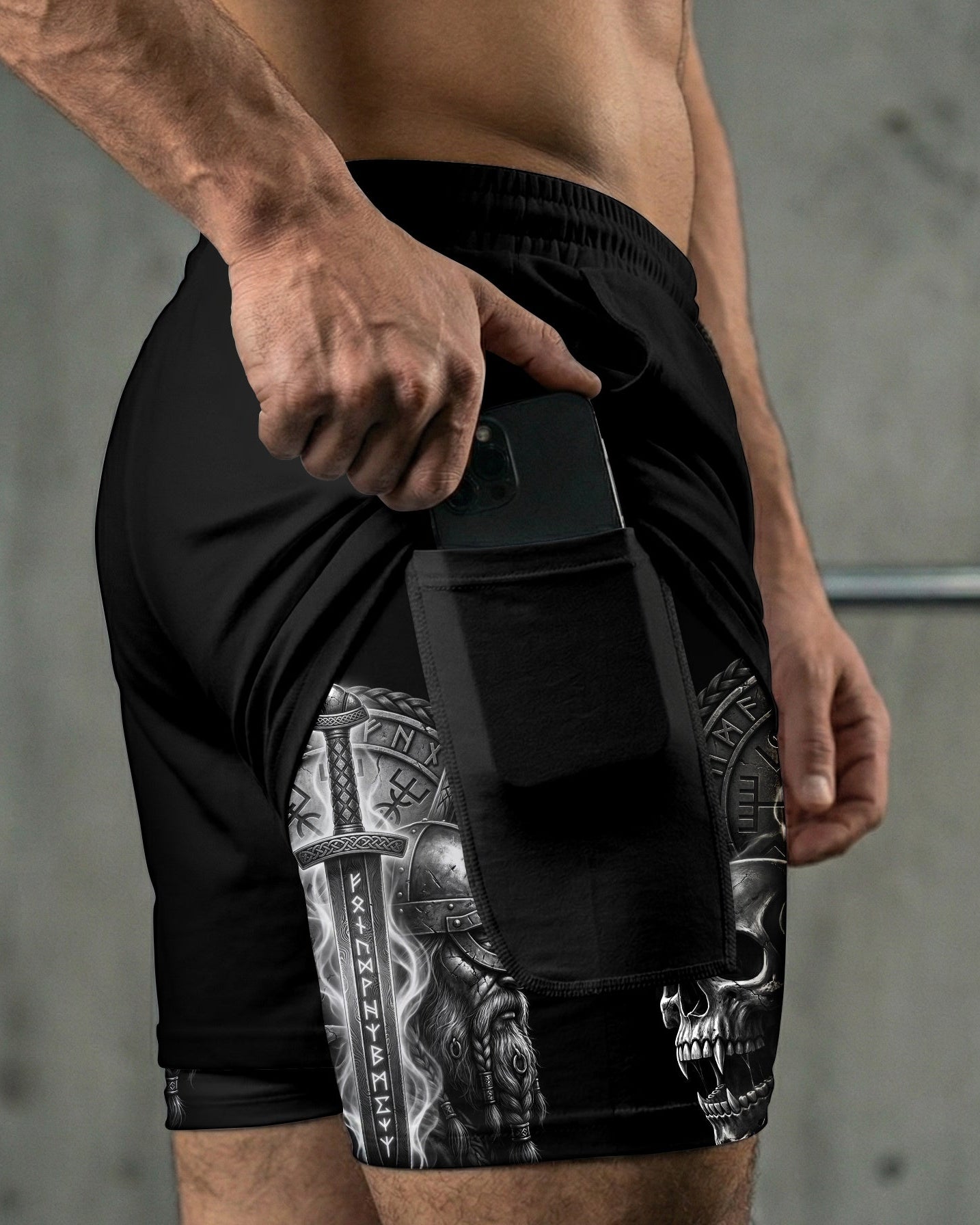 Valhalla Warrior Spirit Gym Shorts & Washed Tee Combo