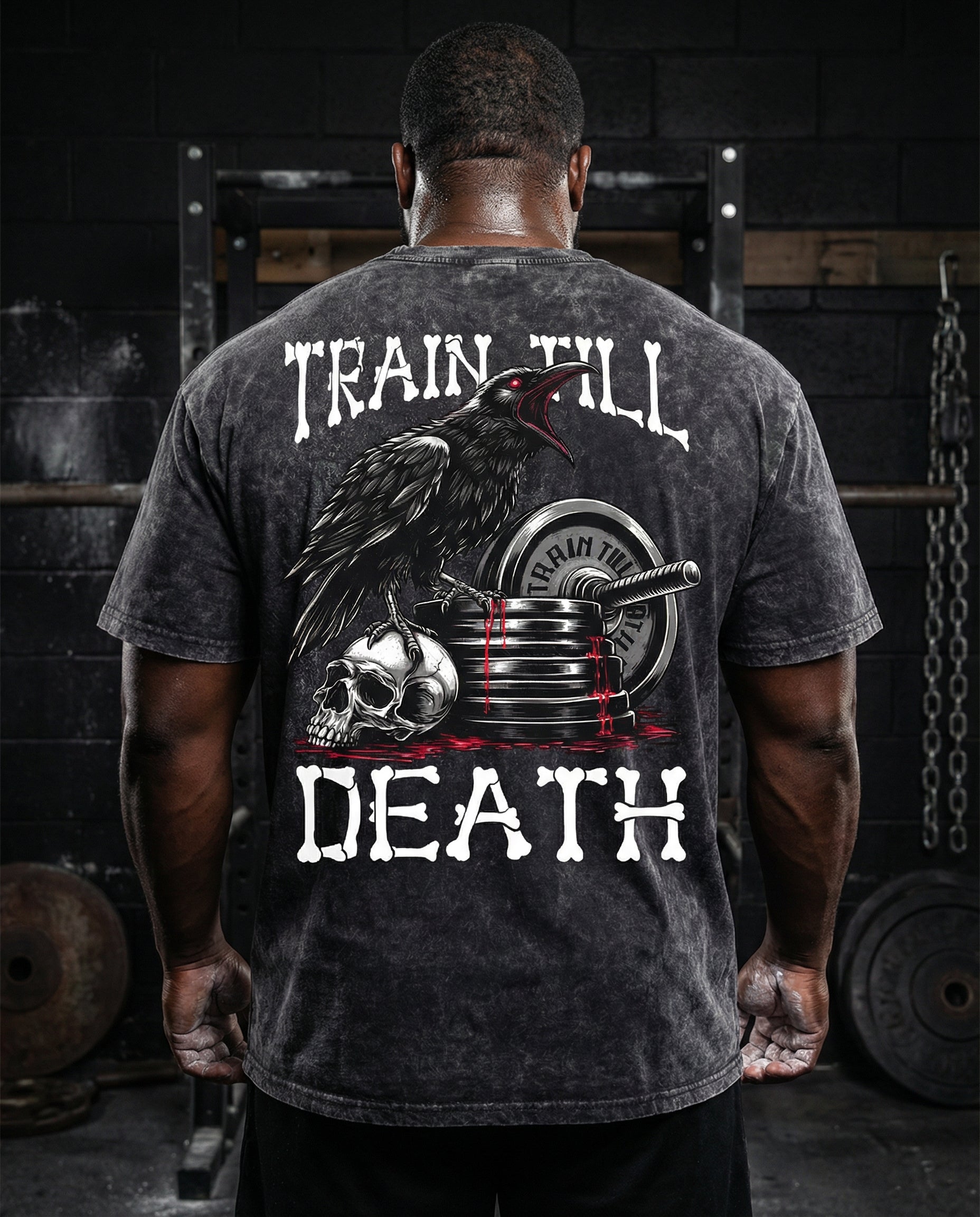 Train Till Death Gym Shorts & Washed Tee Combo