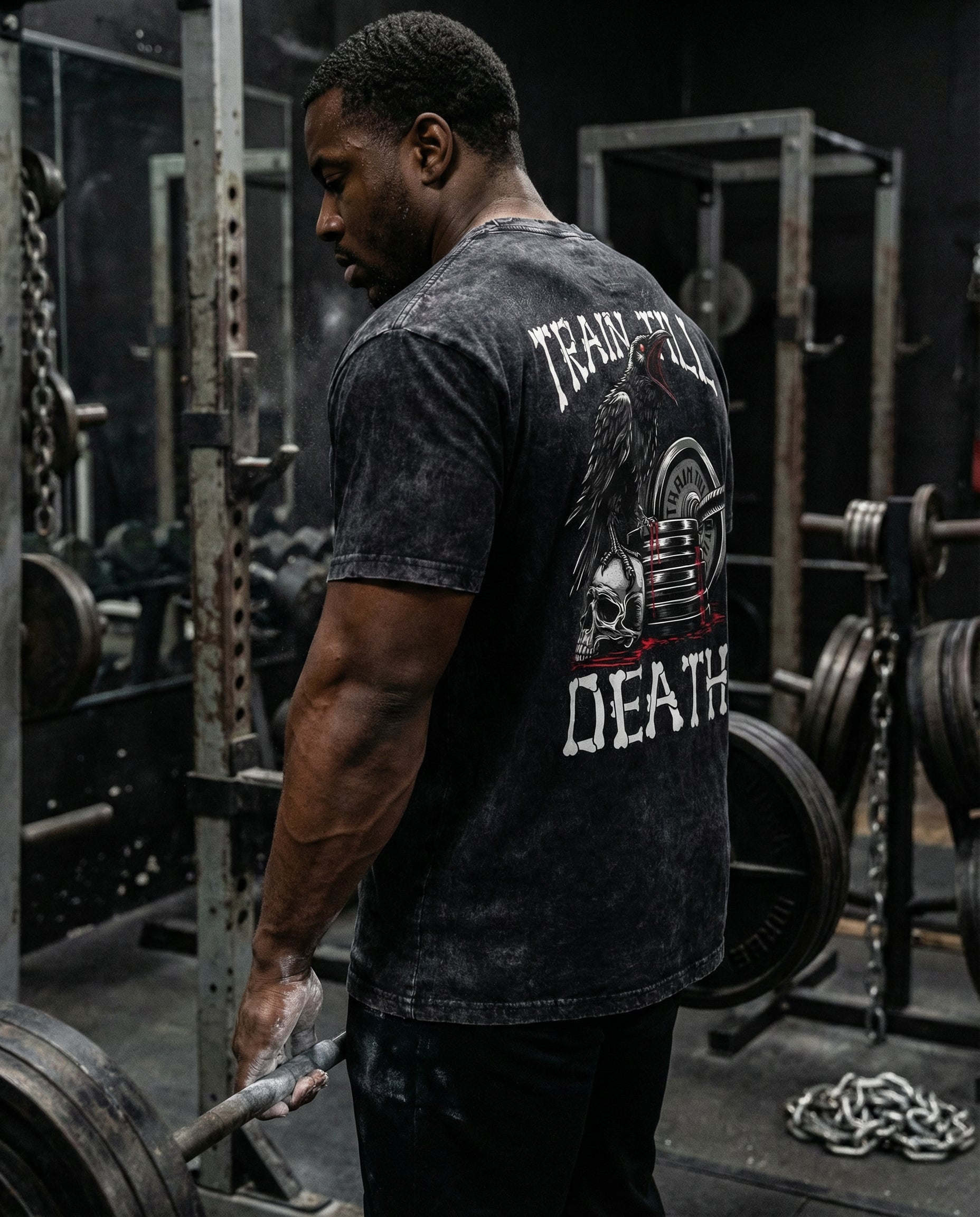 Train Till Death Gym Shorts & Washed Tee Combo