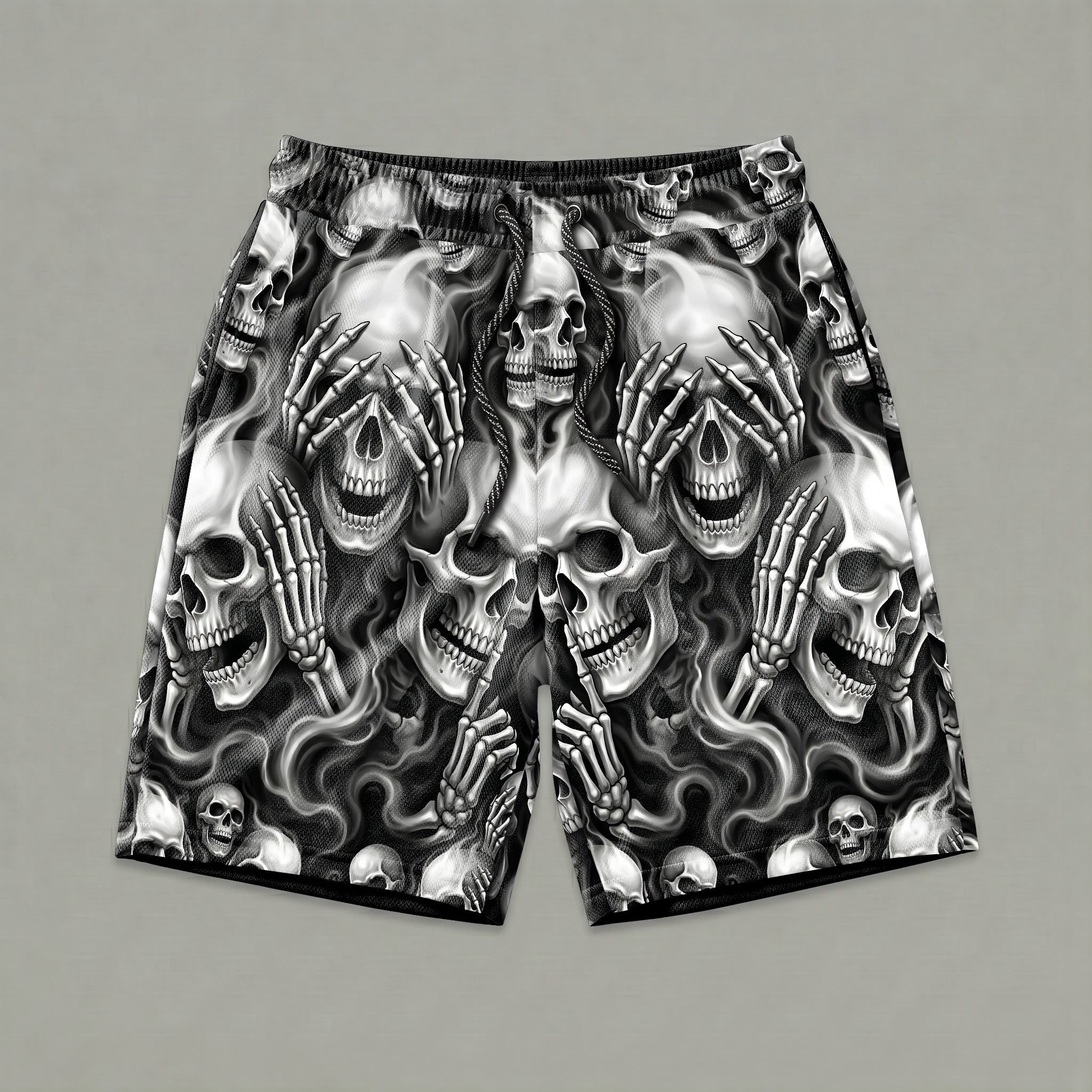 Three Wise Ghost Skulls Men's Gym Shorts 11548