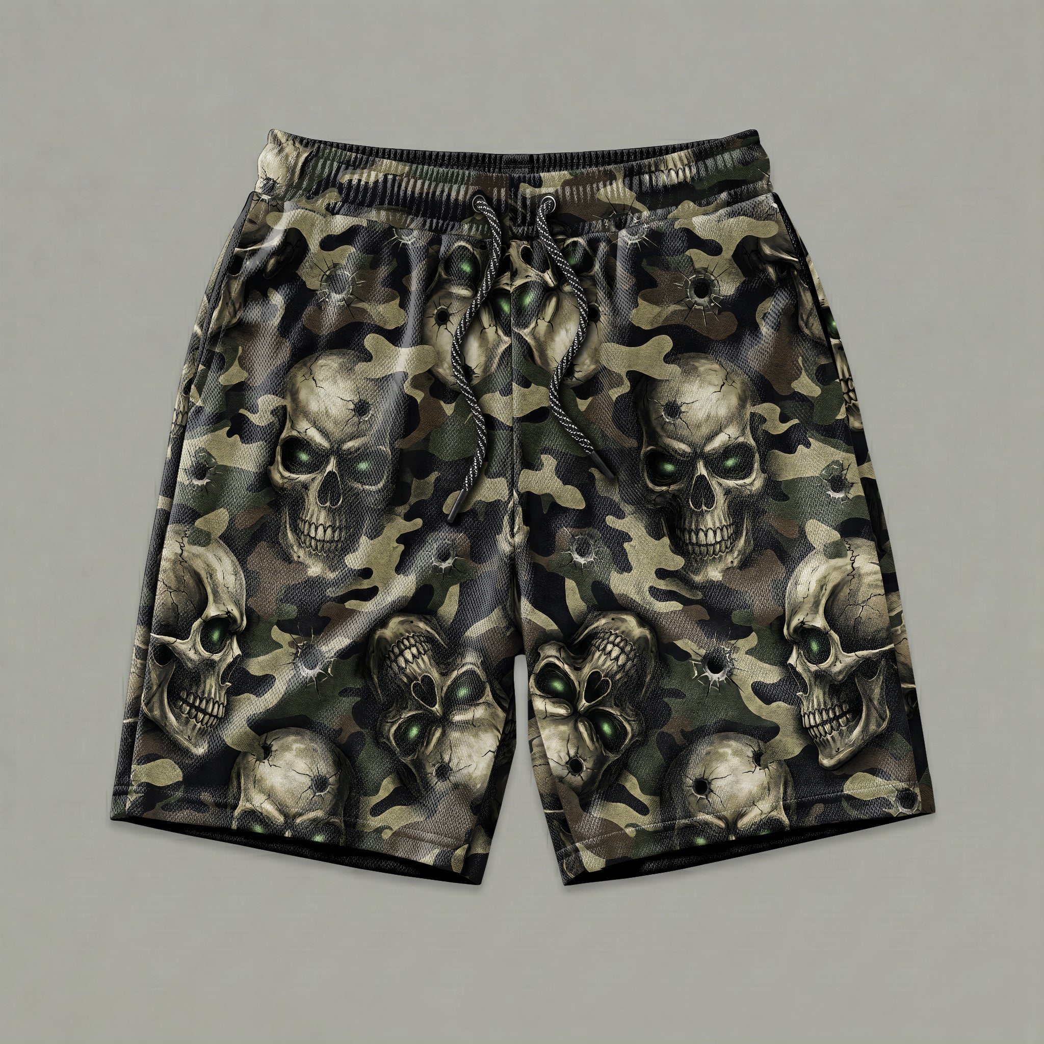 Tactical Camo Skull Men's Gym Shorts 11549