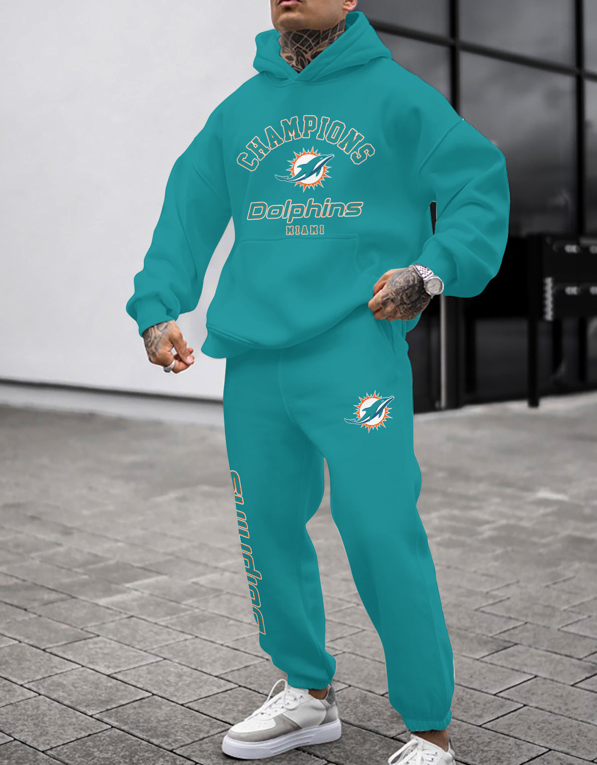 Miami Dolphins 3D Printed Pullover Hoodie And Sweatpant 2pcs Tracksuits