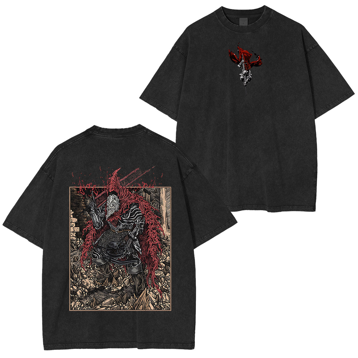 Dark Souls Slave Knight Gael Grim Unisex Washed T-Shirt