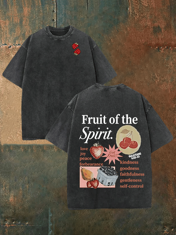 Unisex Fruit of the Spirit Print Washable T-shirt