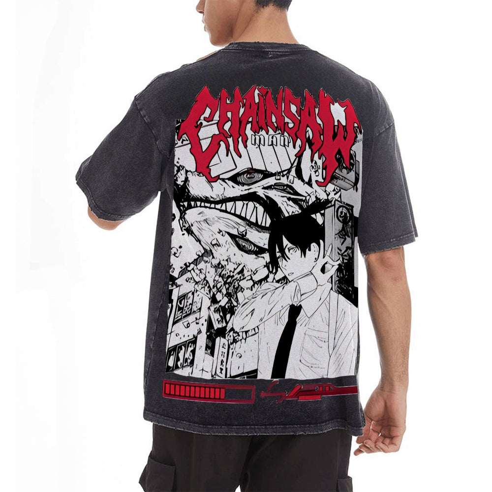 Aki Hayakawa Vintage Oversized T-Shirt | Chainsaw Man