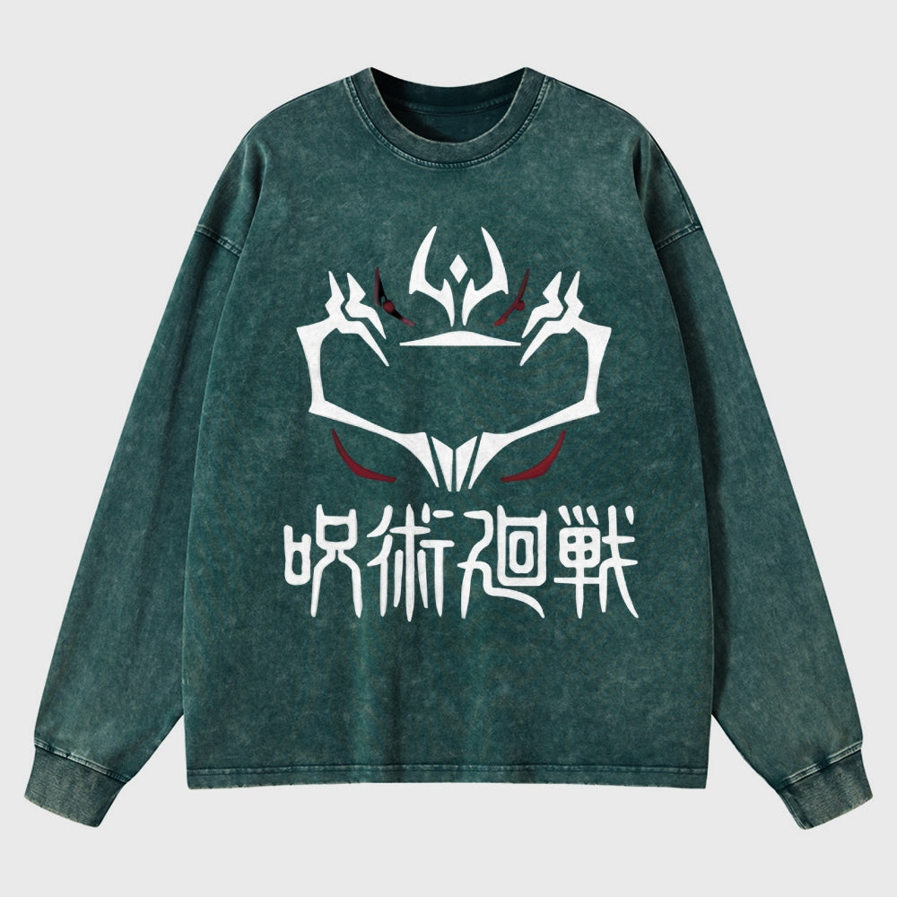 Unisex Crewneck Washed Sweatshirt Jujutsu Kaisen