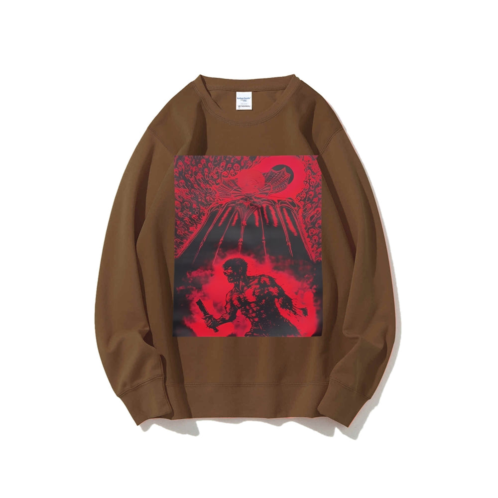 Casual Crewneck Sweatshirt Berserk