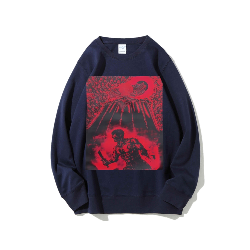 Casual Crewneck Sweatshirt Berserk