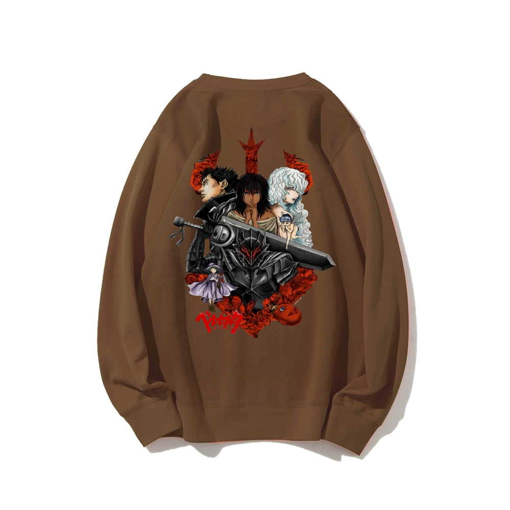 Casual Crewneck Sweatshirt Berserk
