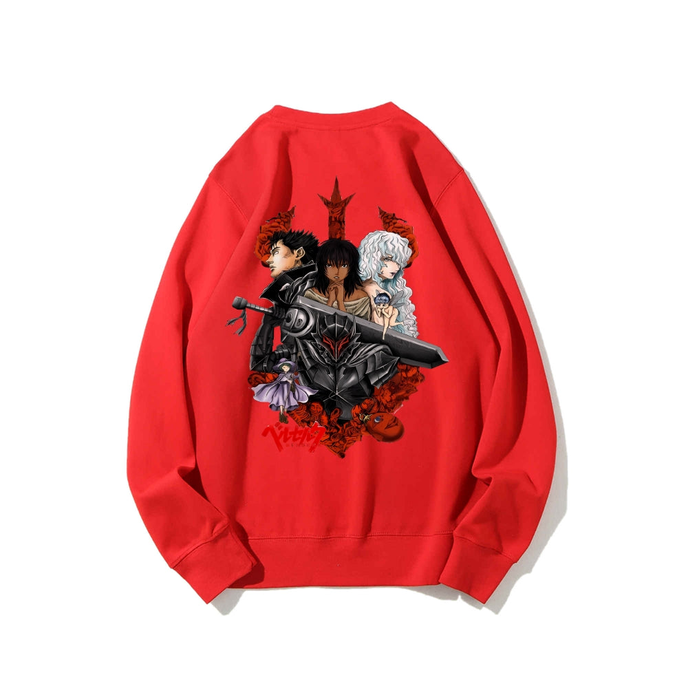Casual Crewneck Sweatshirt Berserk