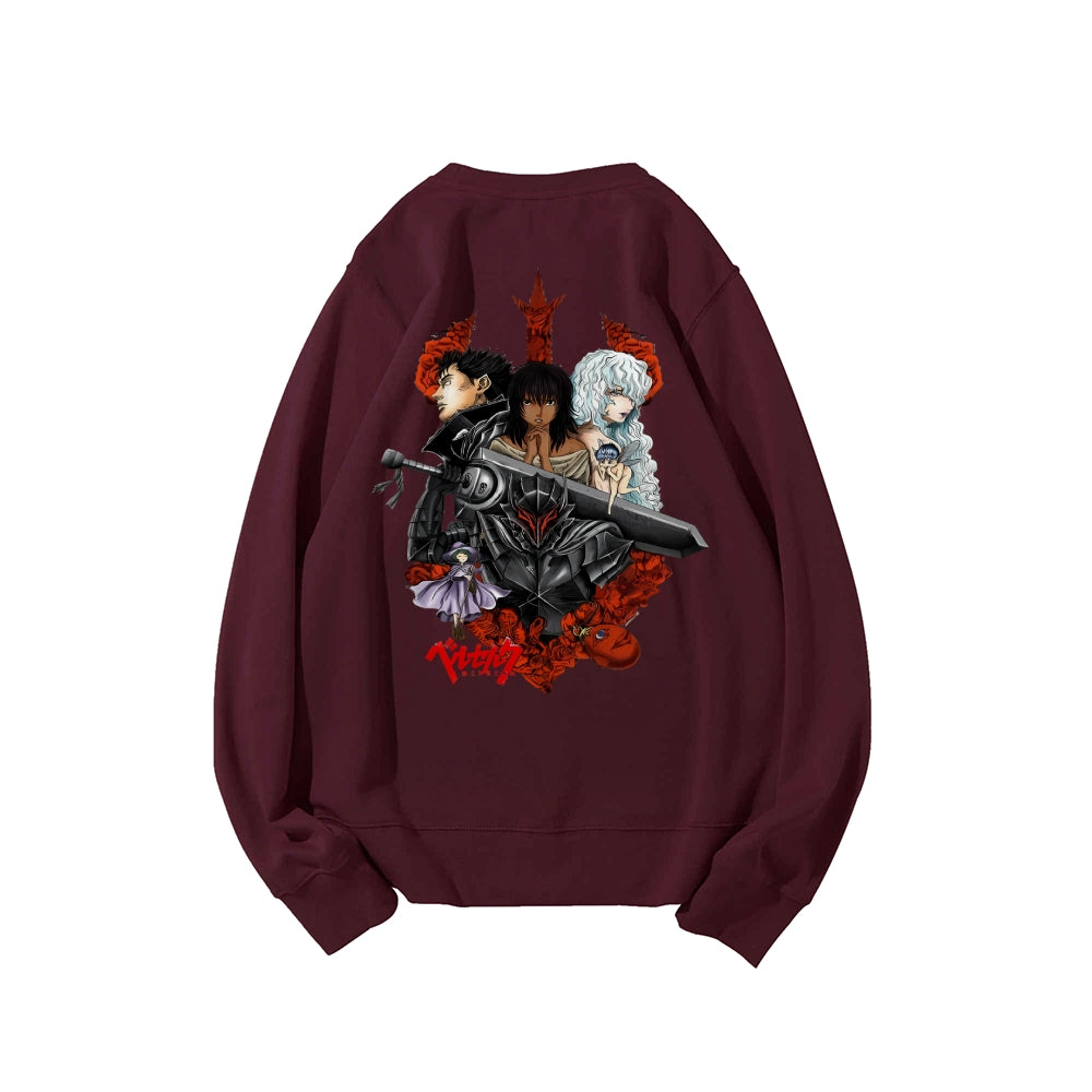 Casual Crewneck Sweatshirt Berserk