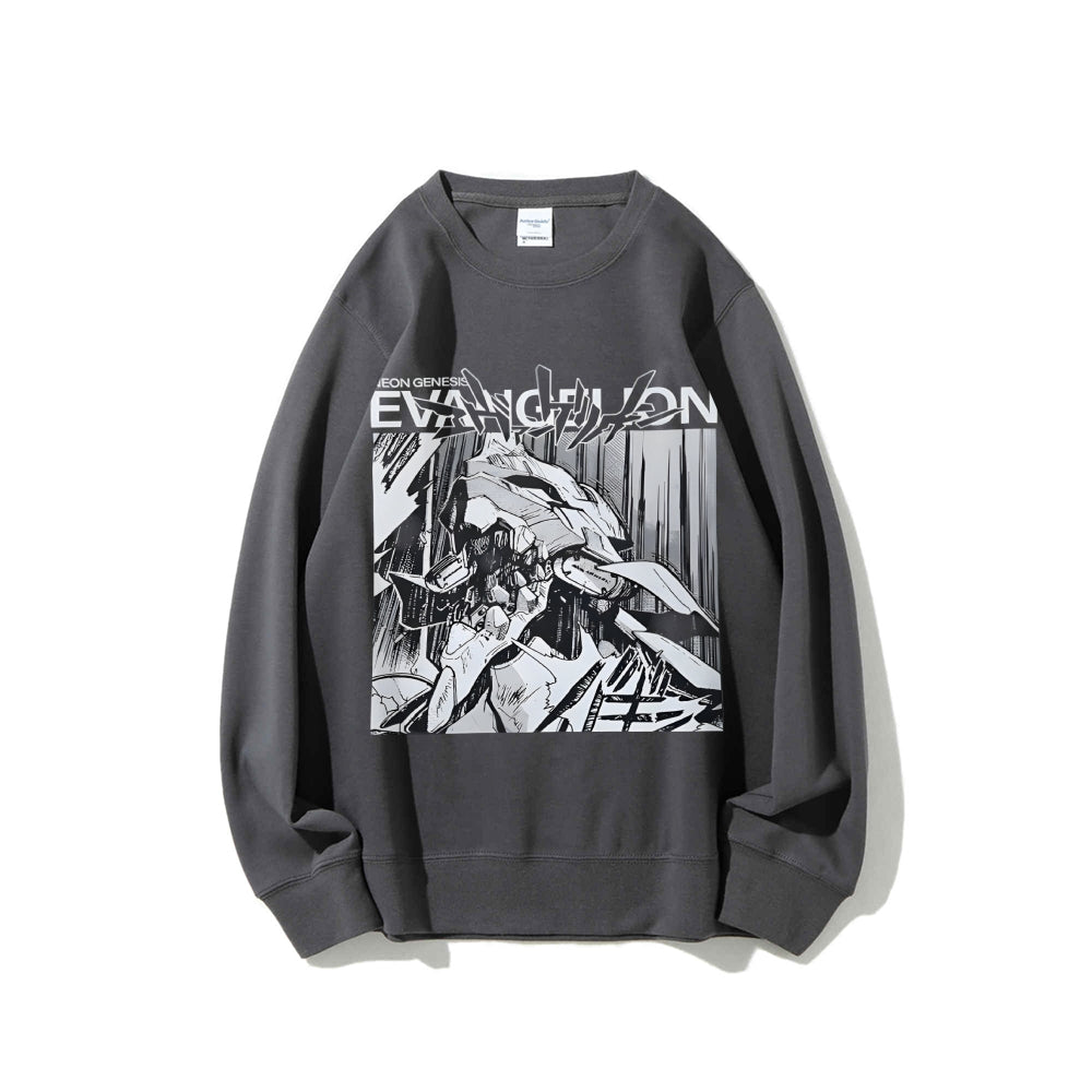 Casual Crewneck Sweatshirt Neon Genesis Evangelion