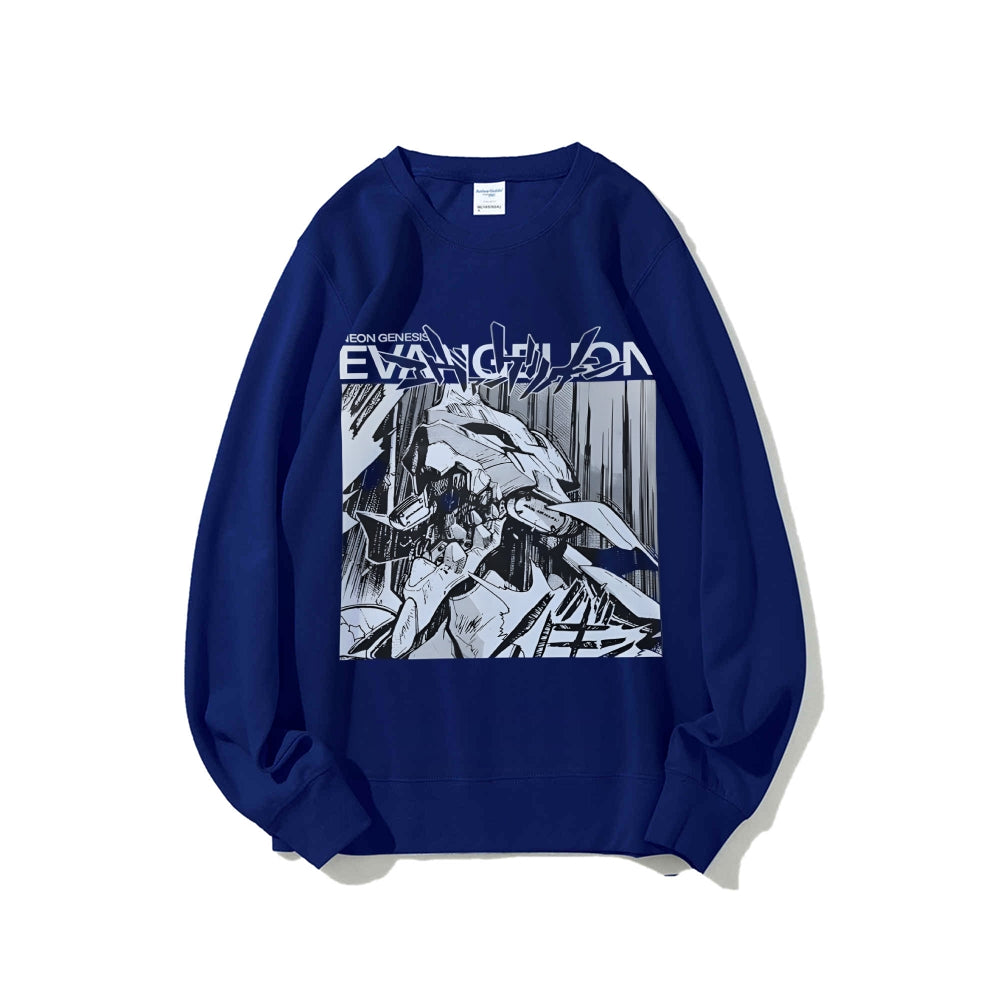 Casual Crewneck Sweatshirt Neon Genesis Evangelion