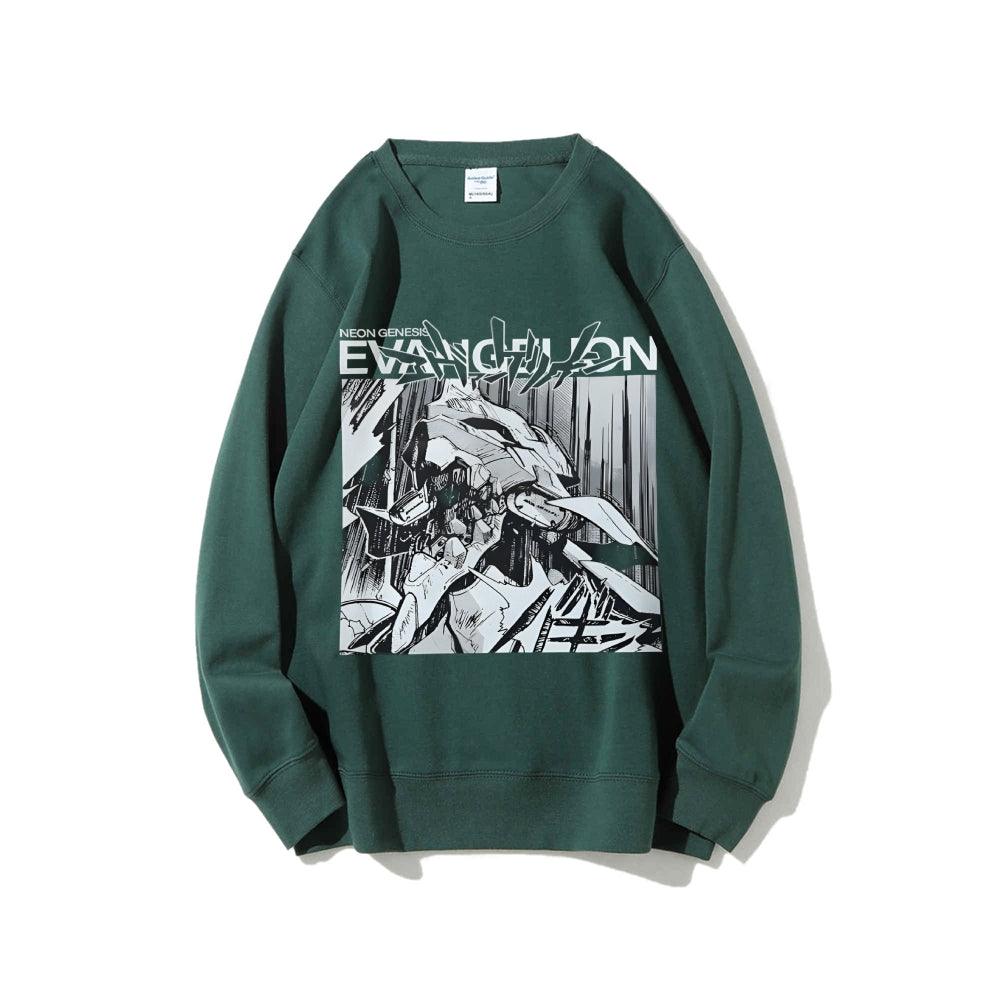 Casual Crewneck Sweatshirt Neon Genesis Evangelion