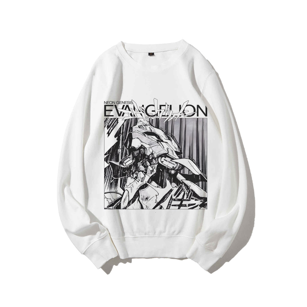 Casual Crewneck Sweatshirt Neon Genesis Evangelion