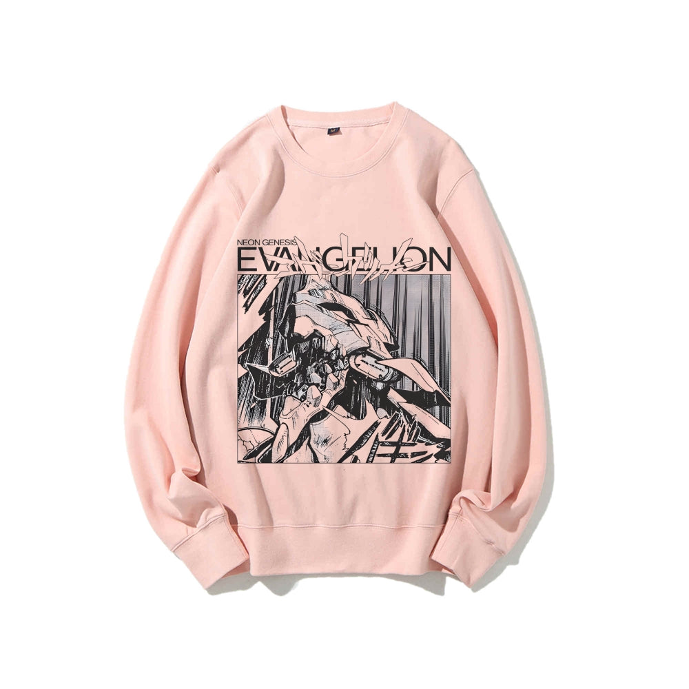 Casual Crewneck Sweatshirt Neon Genesis Evangelion