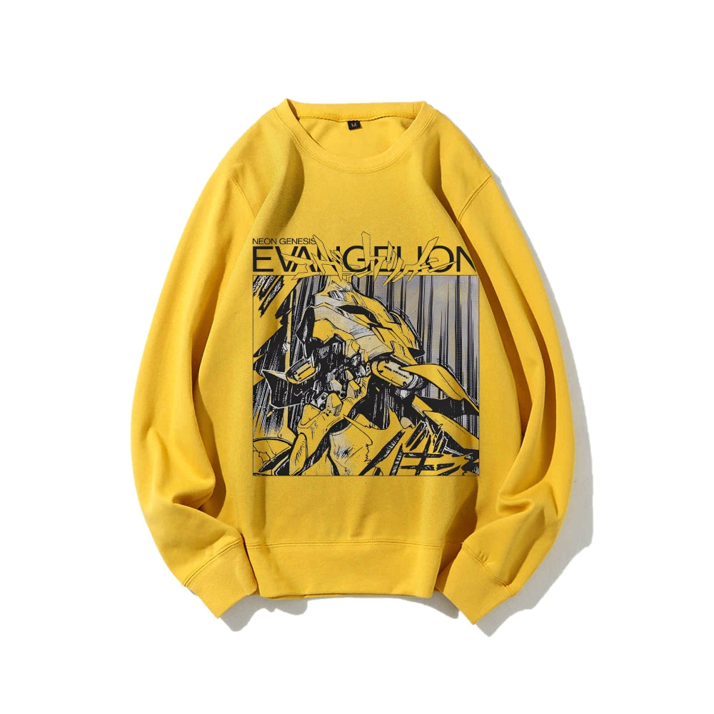 Casual Crewneck Sweatshirt Neon Genesis Evangelion