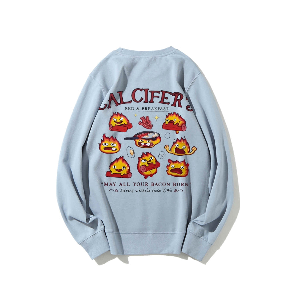 Casual Crewneck Sweatshirt Calcifer's Bed & Breakfast