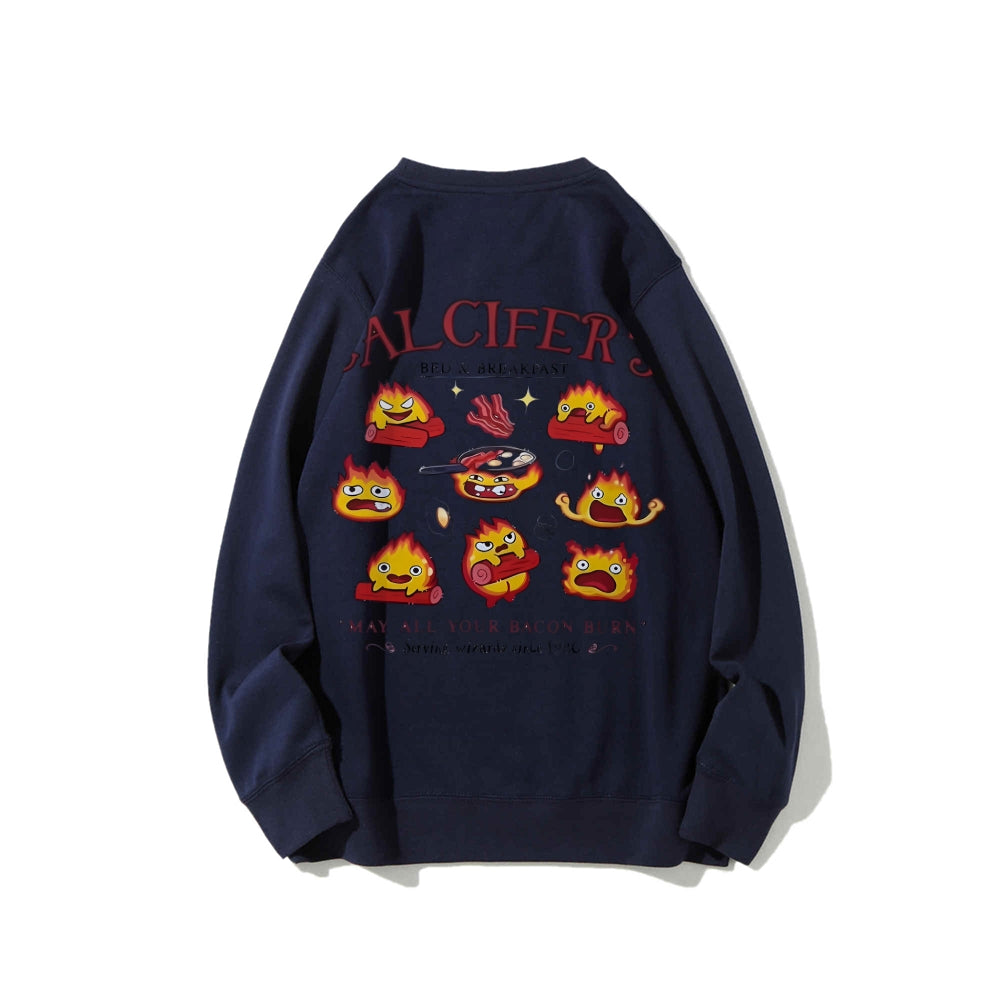 Casual Crewneck Sweatshirt Calcifer's Bed & Breakfast