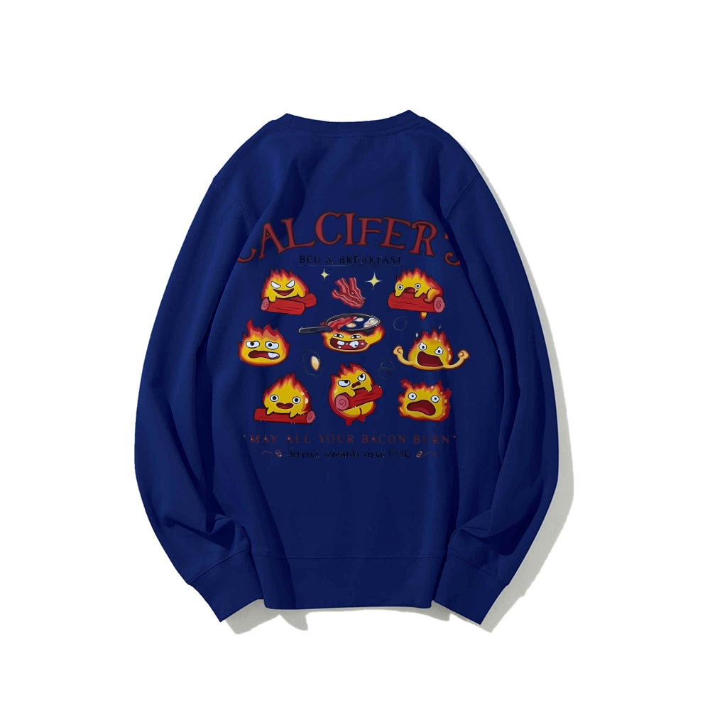 Casual Crewneck Sweatshirt Calcifer's Bed & Breakfast