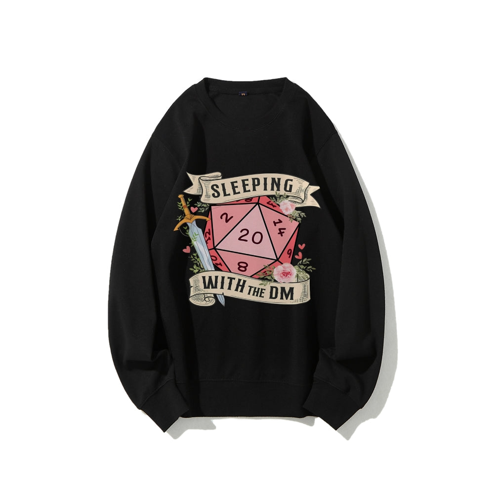 Casual Crewneck Sweatshirt Sleeping With The Dm