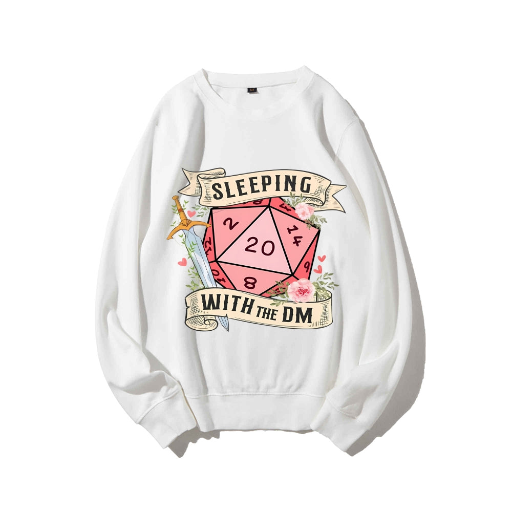 Casual Crewneck Sweatshirt Sleeping With The Dm